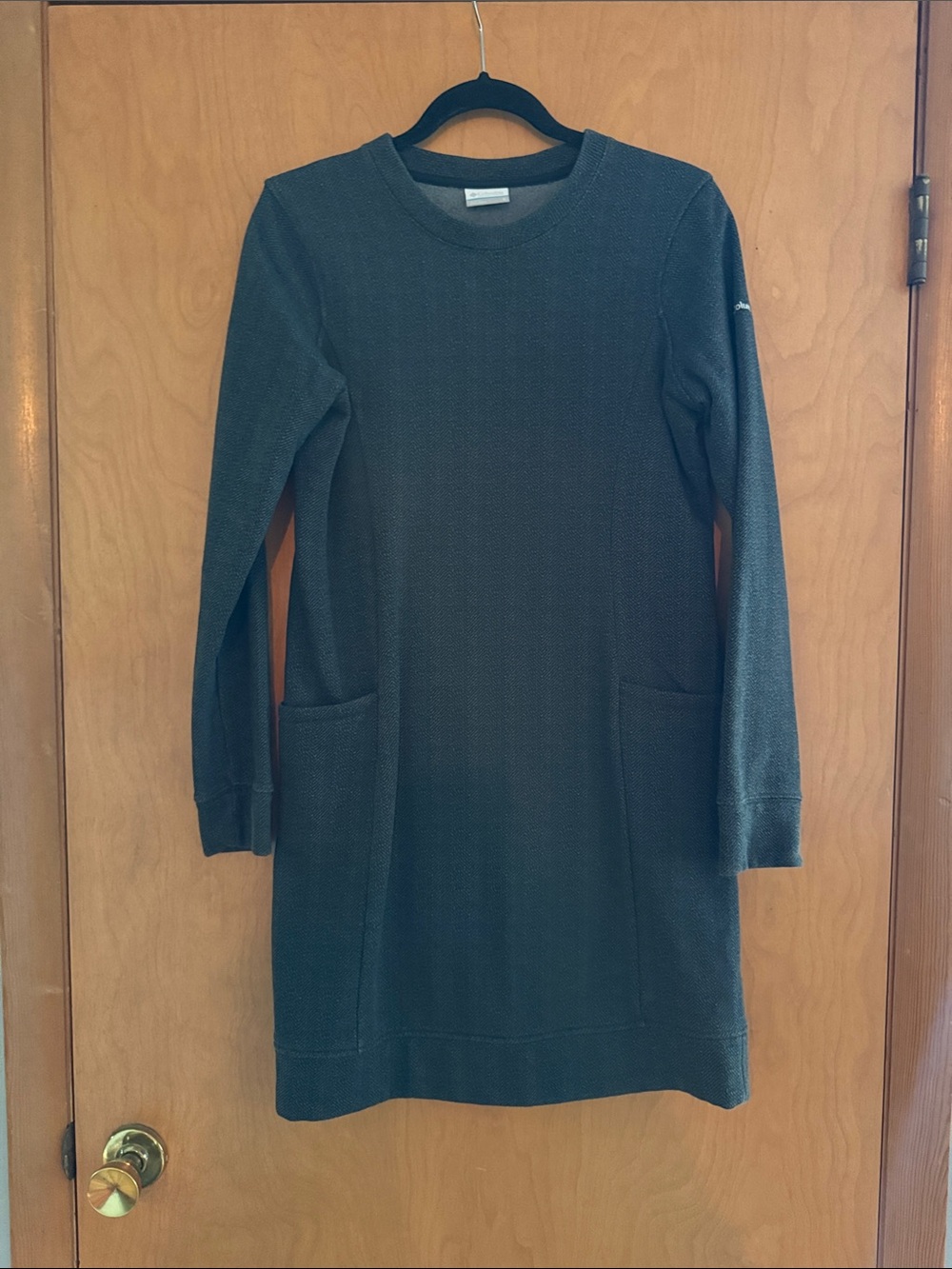 Casual Long Sleeve Knit Dress - Smoked Grey